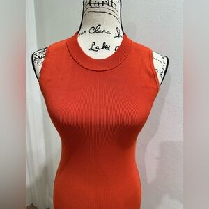 New York & Company Vibrant Orange Dress